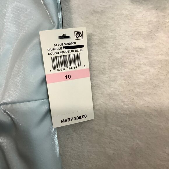 Revolve Danielle Bernstein Light Blue Satin Puff Sleeve Dress Women Size 10 NEW - Picture 5 of 9